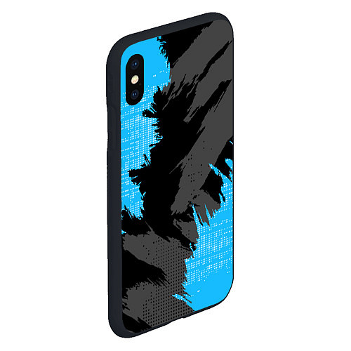 Чехол iPhone XS Max матовый Extreme blue / 3D-Черный – фото 2