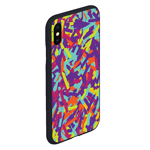 Чехол iPhone XS Max матовый Конфитти / 3D-Черный – фото 2