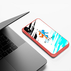 Чехол iPhone XS Max матовый Portal краски текстура гейм, цвет: 3D-красный — фото 2
