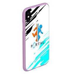 Чехол iPhone XS Max матовый Portal краски текстура гейм, цвет: 3D-сиреневый — фото 2