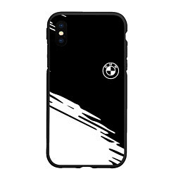 Чехол iPhone XS Max матовый BMW краски спорт текстура, цвет: 3D-черный