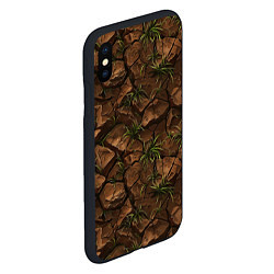 Чехол iPhone XS Max матовый Текстура элементаля земли, цвет: 3D-черный — фото 2