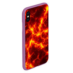 Чехол iPhone XS Max матовый Текстура огня, цвет: 3D-фиолетовый — фото 2