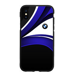 Чехол iPhone XS Max матовый BMW Logotype - blue waves