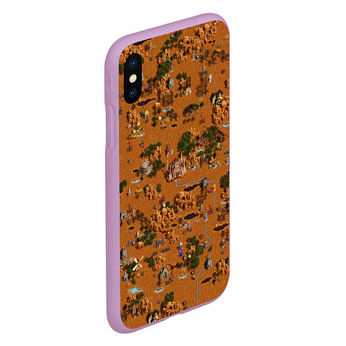 Чехол iPhone XS Max матовый Герои 3 Карта Фабрики / 3D-Сиреневый – фото 2