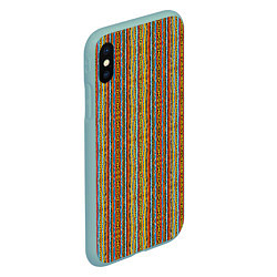 Чехол iPhone XS Max матовый Полосы в африканском стиле, цвет: 3D-мятный — фото 2