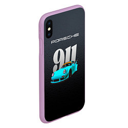 Чехол iPhone XS Max матовый Porsche 911 спортивный автомобиль, цвет: 3D-сиреневый — фото 2