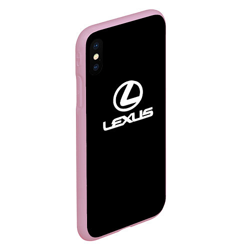 Чехол iPhone XS Max матовый Lexus white logo / 3D-Розовый – фото 2