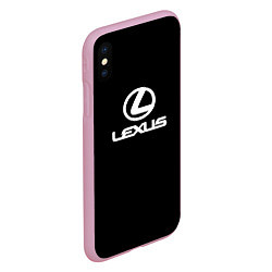 Чехол iPhone XS Max матовый Lexus white logo, цвет: 3D-розовый — фото 2