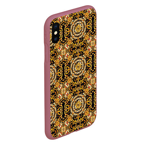 Чехол iPhone XS Max матовый Элегантные линии / 3D-Малиновый – фото 2