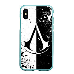 Чехол iPhone XS Max матовый Assasins Creed - black and white, цвет: 3D-мятный