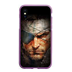 Чехол iPhone XS Max матовый Metal gear Venom Snake, цвет: 3D-фиолетовый