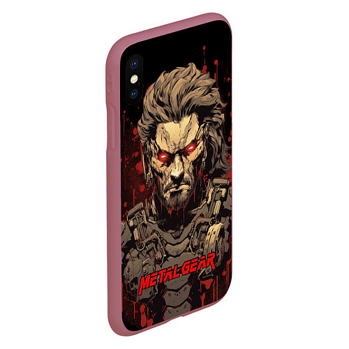 Чехол iPhone XS Max матовый Venom Snake Metal gear game / 3D-Малиновый – фото 2