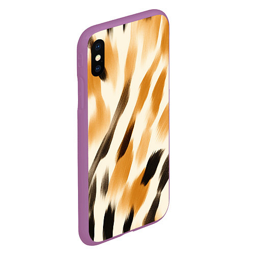 Чехол iPhone XS Max матовый Акварельные полосы / 3D-Фиолетовый – фото 2