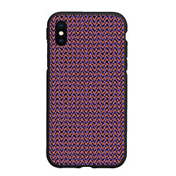 Чехол iPhone XS Max матовый Фиолетово-коричневые волнистые линии, цвет: 3D-черный