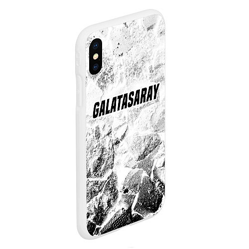 Чехол iPhone XS Max матовый Galatasaray white graphite / 3D-Белый – фото 2