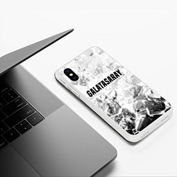 Чехол iPhone XS Max матовый Galatasaray white graphite, цвет: 3D-белый — фото 2