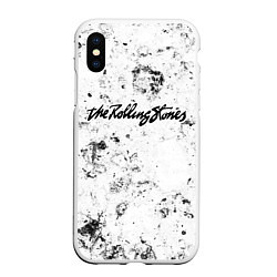 Чехол iPhone XS Max матовый Rolling Stones dirty ice, цвет: 3D-белый