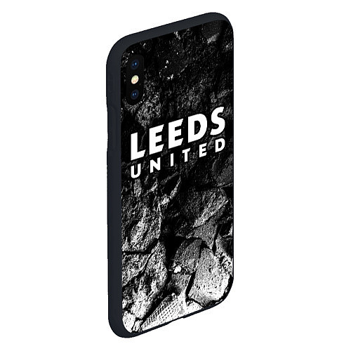 Чехол iPhone XS Max матовый Leeds United black graphite / 3D-Черный – фото 2