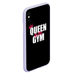 Чехол iPhone XS Max матовый Queen of the gym - crown, цвет: 3D-светло-сиреневый — фото 2