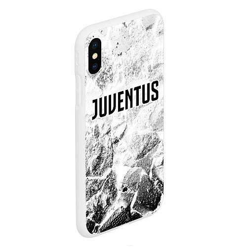 Чехол iPhone XS Max матовый Juventus white graphite / 3D-Белый – фото 2