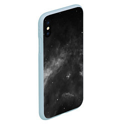 Чехол iPhone XS Max матовый Монохромный космос, цвет: 3D-голубой — фото 2