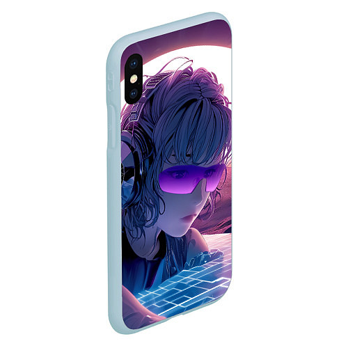 Чехол iPhone XS Max матовый Honkai Star Rail Silver Wolf / 3D-Голубой – фото 2