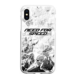 Чехол iPhone XS Max матовый Need for Speed white graphite, цвет: 3D-белый