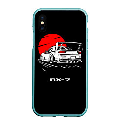 Чехол iPhone XS Max матовый Mazda RX-7, цвет: 3D-мятный