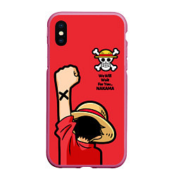 Чехол iPhone XS Max матовый One Piece - captain Monkey D Luffy, цвет: 3D-малиновый