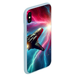 Чехол iPhone XS Max матовый Полёт к далёкой звезде - нейросеть, цвет: 3D-голубой — фото 2