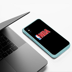 Чехол iPhone XS Max матовый NBA logo, цвет: 3D-мятный — фото 2