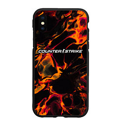 Чехол iPhone XS Max матовый Counter Strike 2 red lava, цвет: 3D-черный