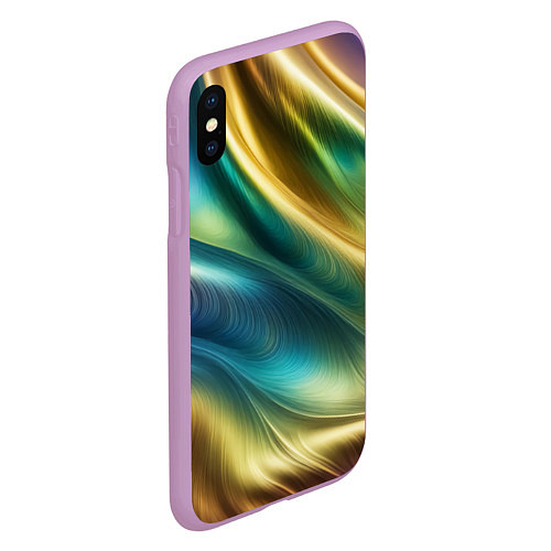 Чехол iPhone XS Max матовый Радужная абстракция / 3D-Сиреневый – фото 2