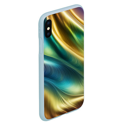 Чехол iPhone XS Max матовый Радужная абстракция / 3D-Голубой – фото 2