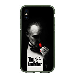 Чехол iPhone XS Max матовый The Godfather - Don Vito, цвет: 3D-темно-зеленый