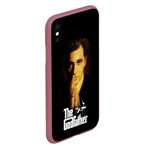 Чехол iPhone XS Max матовый The Godfather - Michael Corleone / 3D-Малиновый – фото 2