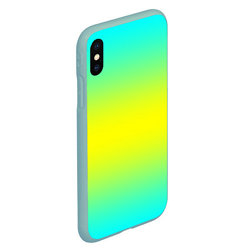 Чехол iPhone XS Max матовый Кислотный градиент / 3D-Мятный – фото 2