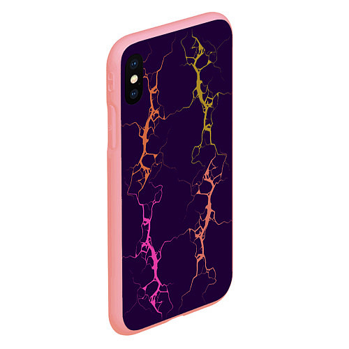 Чехол iPhone XS Max матовый Молнии на пурпурном / 3D-Баблгам – фото 2