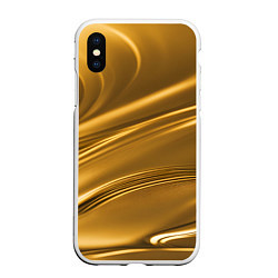 Чехол iPhone XS Max матовый Золотой сплав абстрактная текстура, цвет: 3D-белый