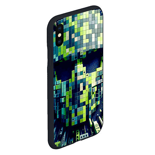 Чехол iPhone XS Max матовый Cyber face - ai art fantasy / 3D-Черный – фото 2