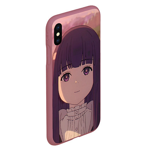 Чехол iPhone XS Max матовый Sousou no Frieren Ферн cute face / 3D-Малиновый – фото 2