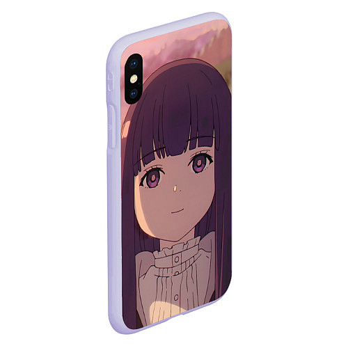 Чехол iPhone XS Max матовый Sousou no Frieren Ферн cute face / 3D-Светло-сиреневый – фото 2