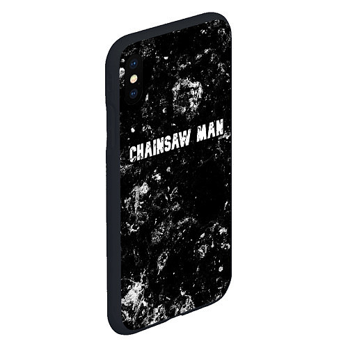 Чехол iPhone XS Max матовый Chainsaw Man black ice / 3D-Черный – фото 2