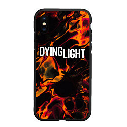 Чехол iPhone XS Max матовый Dying Light red lava, цвет: 3D-черный