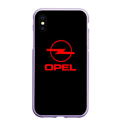 Чехол iPhone XS Max матовый Opel red logo auto, цвет: 3D-светло-сиреневый