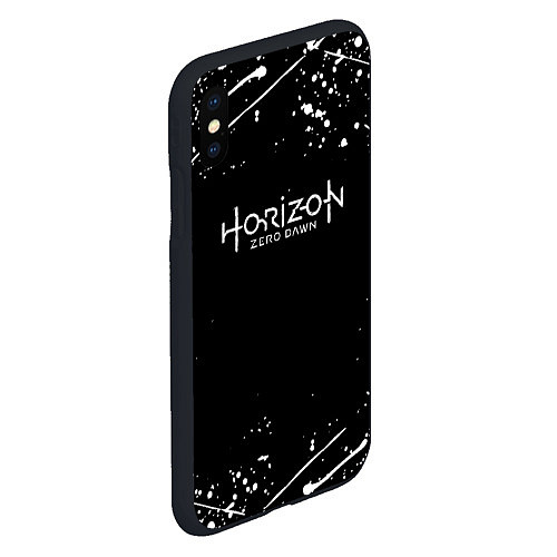 Чехол iPhone XS Max матовый Horizon Zero Dawn всплеск красок / 3D-Черный – фото 2