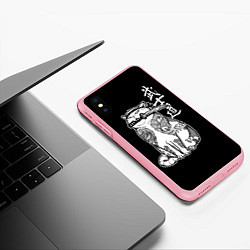 Чехол iPhone XS Max матовый Кот самурай - вакидзаси в зубах, цвет: 3D-баблгам — фото 2