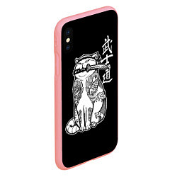 Чехол iPhone XS Max матовый Кот самурай - вакидзаси в зубах, цвет: 3D-баблгам — фото 2
