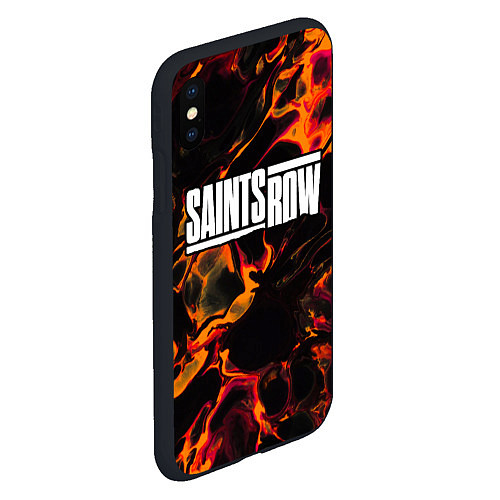 Чехол iPhone XS Max матовый Saints Row red lava / 3D-Черный – фото 2